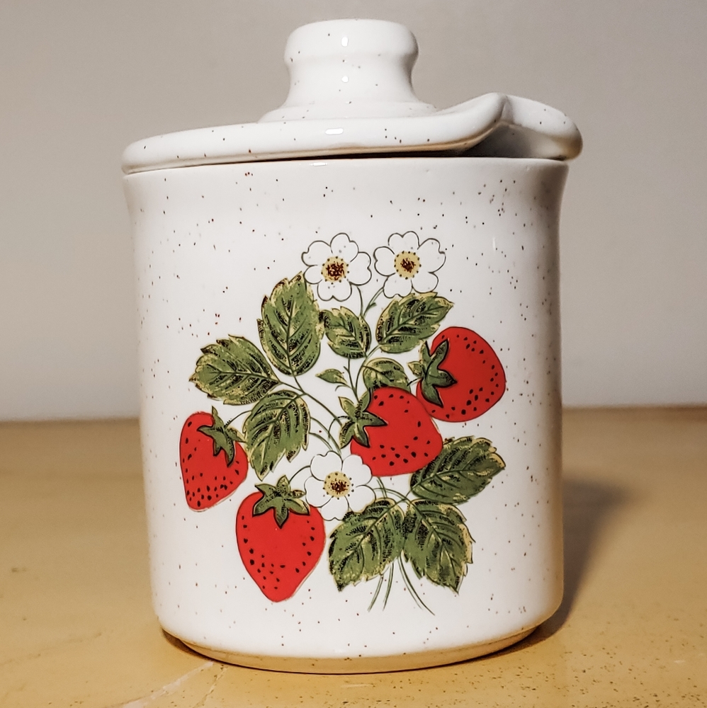 Pottery preserves jelly jar